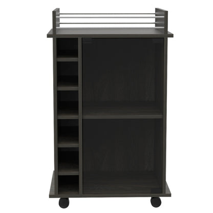 6-Bottle 3-Shelf Bar Cart Carbon Espresso