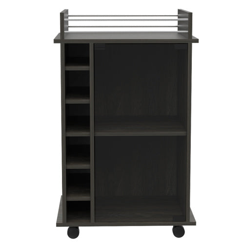 6-Bottle 3-Shelf Bar Cart Carbon Espresso