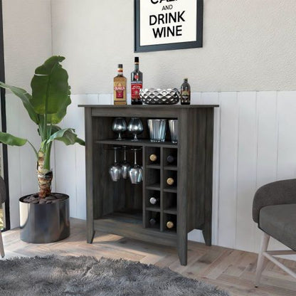 6-Bottle 1-Drawer 1-Shelf Bar Cabinet Carbon Espresso