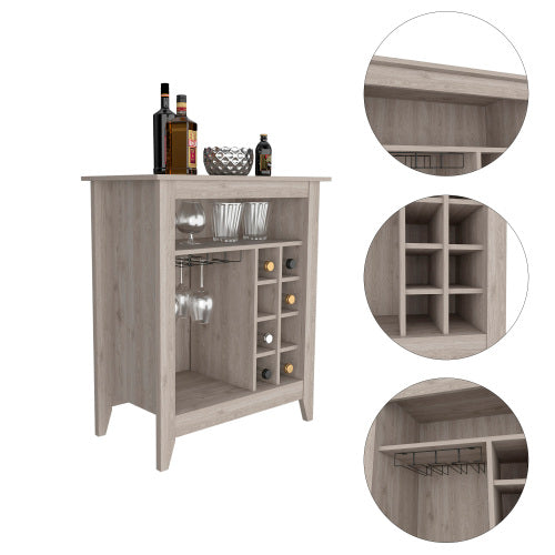 6-Bottle 1-Drawer 1-Shelf Bar Cabinet Light Grey