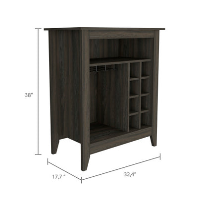 6-Bottle 1-Drawer 1-Shelf Bar Cabinet Carbon Espresso