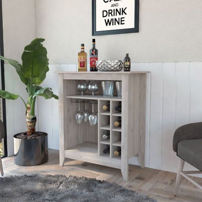 6-Bottle 1-Drawer 1-Shelf Bar Cabinet Light Grey
