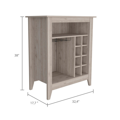 6-Bottle 1-Drawer 1-Shelf Bar Cabinet Light Grey