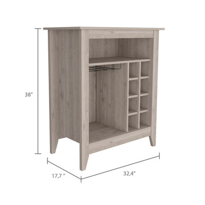 6-Bottle 1-Drawer 1-Shelf Bar Cabinet Light Grey