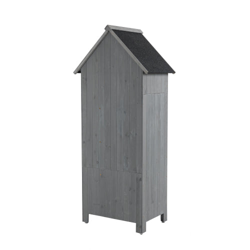 30.3L X 21.3W X 70.5H Outdoor Storage Cabinet Tool Shed Wooden Garden Shed Gray