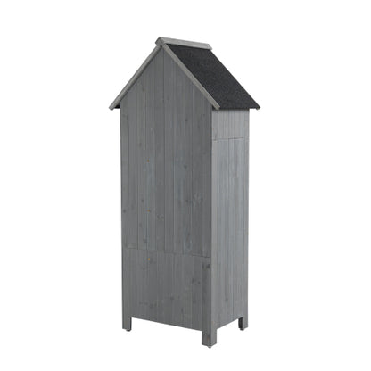 30.3L X 21.3W X 70.5H Outdoor Storage Cabinet Tool Shed Wooden Garden Shed Gray