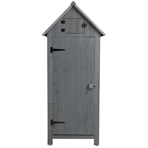 30.3L X 21.3W X 70.5H Outdoor Storage Cabinet Tool Shed Wooden Garden Shed Gray