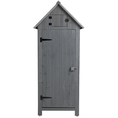 30.3L X 21.3W X 70.5H Outdoor Storage Cabinet Tool Shed Wooden Garden Shed Gray