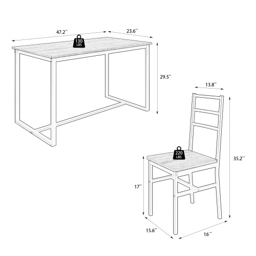 5-Piece Dining Table Set with 4 Chairs, Space Saving Kitchen Set