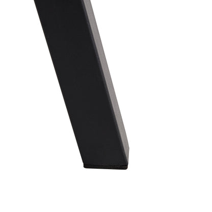 Modern Glass Dining Table with Black Coated Metal Legs