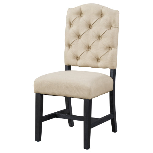 Retro Espresso Upholstered Dining Chair Set of 4, Rubber Wood Legs, 250 lbs