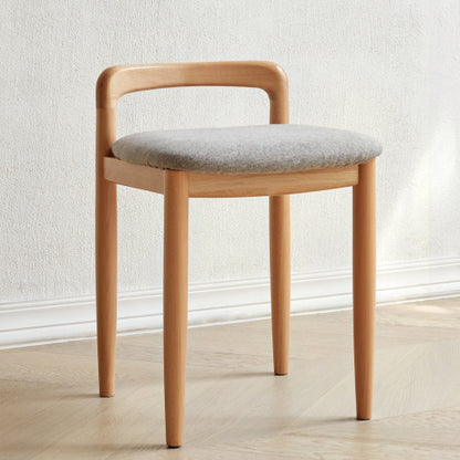 Single Natural Beech Wood Bench Makeup Stool, Fully Assembled 300 LBS Load Capacity