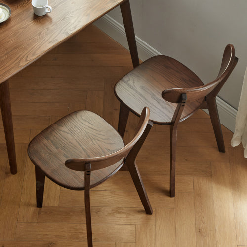 Set of 2 FAS Grade North American Solid Oak Dining Chairs, Unupholstered Solid Wood Side Chairs