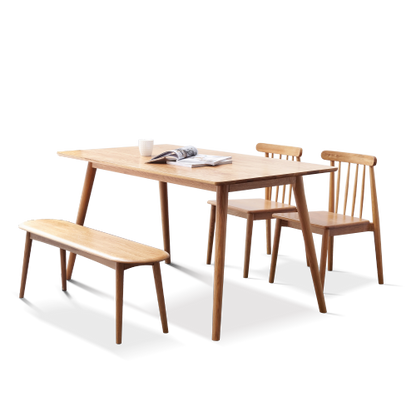 Natural Oak Wood for Dining Bench Table Bench for Living Room