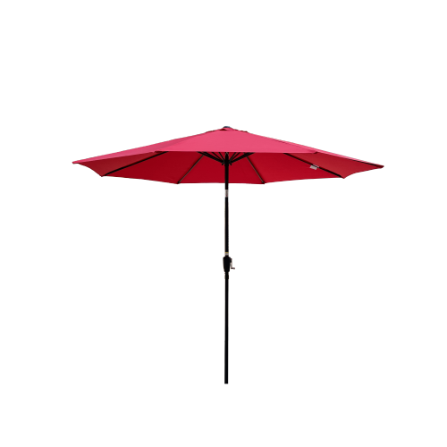 10ft Outdoor Patio Umbrella Red 8 Ribs Tilt and Crank Mechanism Pole Diameter 1.49inch Without Base