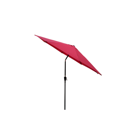 10ft Outdoor Patio Umbrella Red 8 Ribs Tilt and Crank Mechanism Pole Diameter 1.49inch Without Base