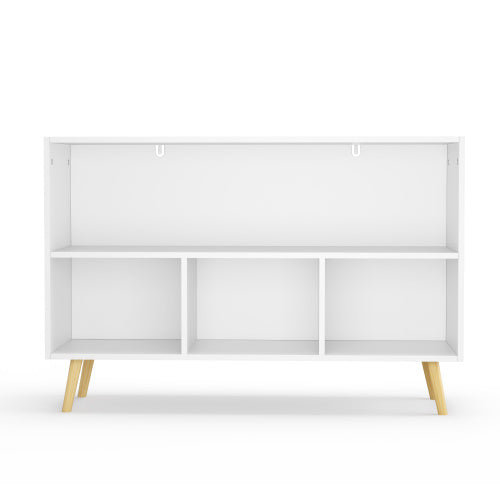 Kids Bookcase with Fabric Drawers and Toy Storage Organizer, White/Pink