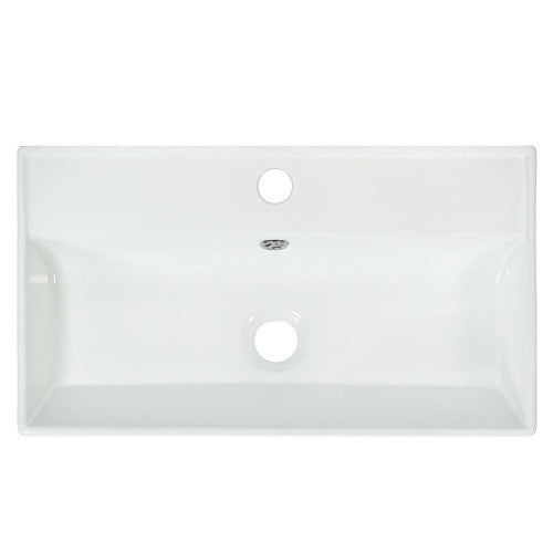 21.6" white Bathroom vanity, Combo Cabinet, Bathroom Storage Cabinet, Single Ceramic Sink, Left side storage