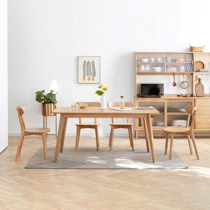 (Set of 2 pcs) Dining chair wooden FAS grade oak natural wood made in North America 100% dirt-free wood chair solid chair table chair wooden living room chair simple and natural 46.5 * 54 * 80cm