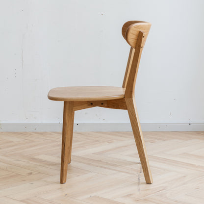 (Set of 2 pcs) Dining chair wooden FAS grade oak natural wood made in North America 100% dirt-free wood chair solid chair table chair wooden living room chair simple and natural 46.5 * 54 * 80cm