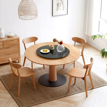 (Set of 2 pcs) Dining chair wooden FAS grade oak natural wood made in North America 100% dirt-free wood chair solid chair table chair wooden living room chair simple and natural 46.5 * 54 * 80cm