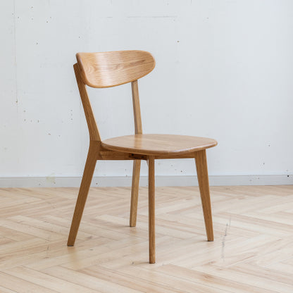 (Set of 2 pcs) Dining chair wooden FAS grade oak natural wood made in North America 100% dirt-free wood chair solid chair table chair wooden living room chair simple and natural 46.5 * 54 * 80cm