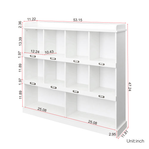 10 Shelf Bookcase Storage Organizer Display Cabinet for Books D¨¦cor and Home Office