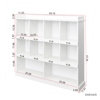 10 Shelf Bookcase Storage Organizer Display Cabinet for Books D¨¦cor and Home Office