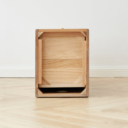 Solid North American Oak Four-Drawer Bedside Cabinet Multi-purpose Living Room Side Table