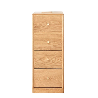 Solid North American Oak Four-Drawer Bedside Cabinet Multi-purpose Living Room Side Table