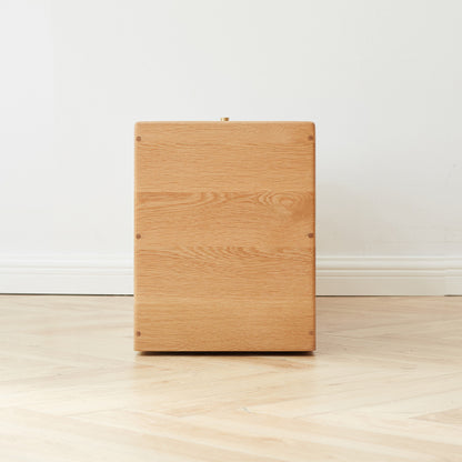 Solid North American Oak Four-Drawer Bedside Cabinet Multi-purpose Living Room Side Table