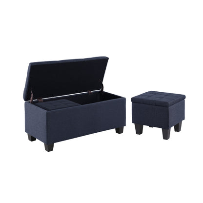 Large Storage Ottoman Bench Set, 3 in 1 Combination Ottoman, Tufted Ottoman Linen Bench for Living Room, Entryway, Hallway, Bedroom Support 250lbs
