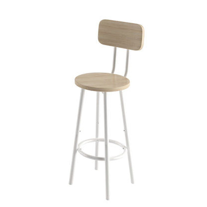 Bar table, equipped with 2 bar stools , with backrest and partition  beige