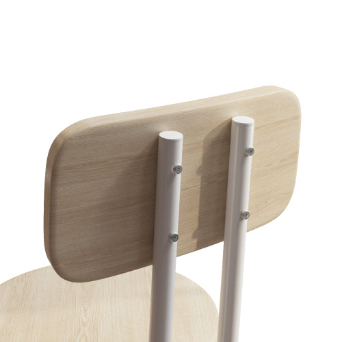 Bar table, equipped with 2 bar stools , with backrest and partition  beige