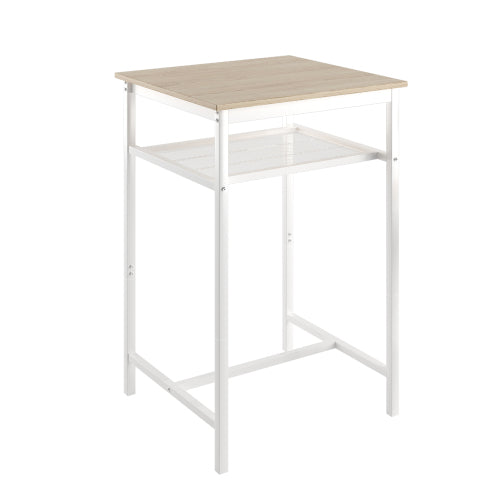 Bar table, equipped with 2 bar stools , with backrest and partition  beige