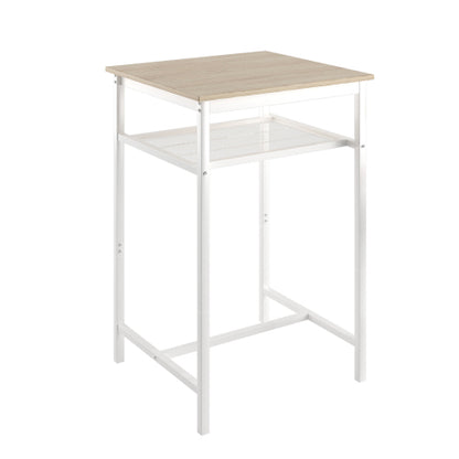 Bar table, equipped with 2 bar stools , with backrest and partition  beige