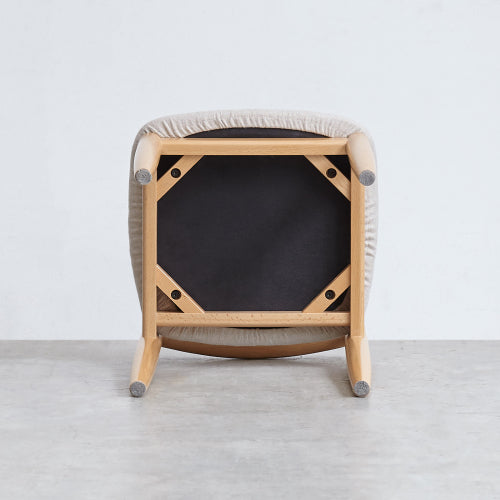 Single Natural Beech Wood Bench Makeup Stool, Fully Assembled 300 LBS Load Capacity
