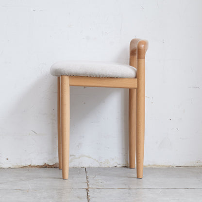 Single Natural Beech Wood Bench Makeup Stool, Fully Assembled 300 LBS Load Capacity