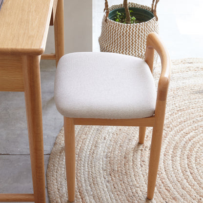 Single Natural Beech Wood Bench Makeup Stool, Fully Assembled 300 LBS Load Capacity