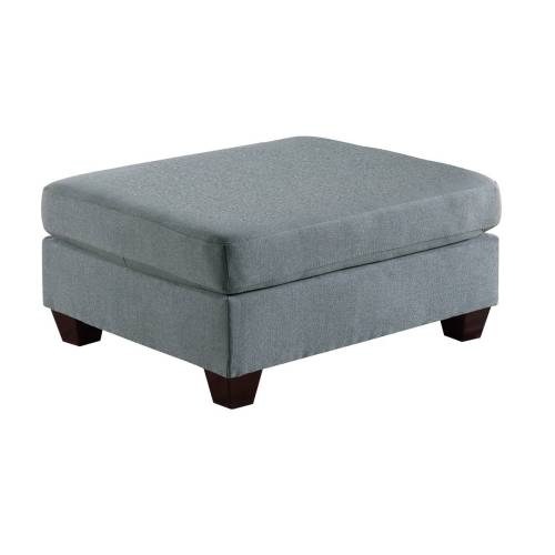 Grey Linen-Like Fabric Cocktail Ottoman, Wooden Leg Plush Modular Footrest 32 inch¡Á26 inch¡Á19 inchH