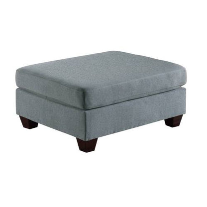 Grey Linen-Like Fabric Cocktail Ottoman, Wooden Leg Plush Modular Footrest 32 inch¡Á26 inch¡Á19 inchH
