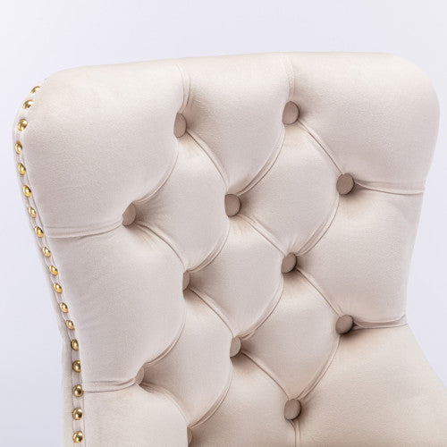 Furniture,Thick Golden Swivel Velvet Barstools Adjusatble Seat Height from 27-35 Inch, Modern Upholstered Bar Stools with Backs Comfortable Tufted for Home Pub and Kitchen Island (Beige,Set of 2)