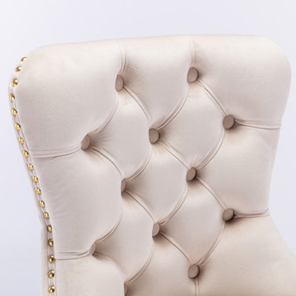 Furniture,Thick Golden Swivel Velvet Barstools Adjusatble Seat Height from 27-35 Inch, Modern Upholstered Bar Stools with Backs Comfortable Tufted for Home Pub and Kitchen Island (Beige,Set of 2)