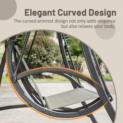 2 Seat Patio Swing Chair Outdoor Porch Swing with Adjustable Canopy Steel Frame 700lb Capacity