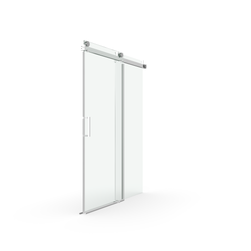 56" - 60" W x 76" H Frameless Soft-closing Single Sliding Shower Door, 1/4" (6mm) Tempered Glass with Explosion-proof Coating via Express Delivery, Chrome 24D01-60CHX