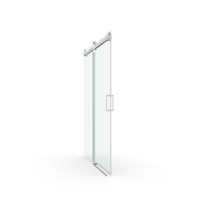 56" - 60" W x 76" H Frameless Shower Door Soft-closing Single Sliding, 1/4" (6mm) Tempered Glass with Explosion-proof Coating, 24D01-60BNX Brushed Nickel