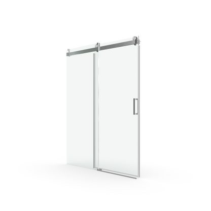56" - 60" W x 76" H Frameless Shower Door Soft-closing Single Sliding, 1/4" (6mm) Tempered Glass with Explosion-proof Coating, 24D01-60BNX Brushed Nickel