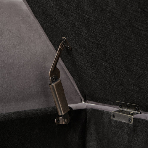 51.5inch  Bed Bench with Storage Grey Velvet