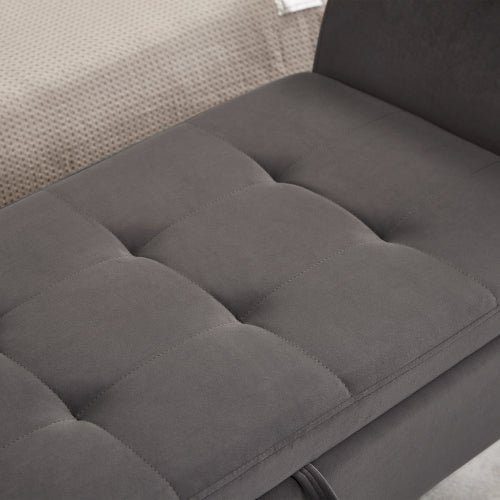 51.5inch  Bed Bench with Storage Grey Velvet
