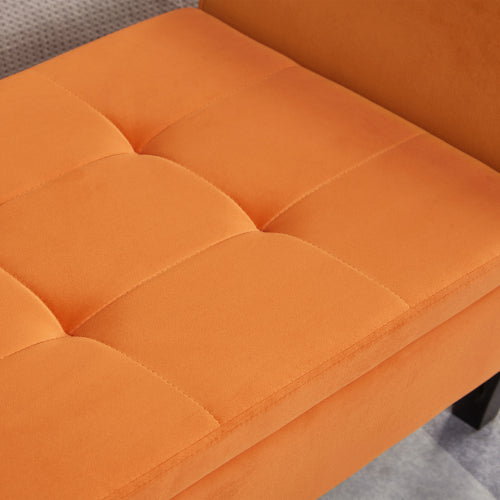51.5inch  Bed Bench with Storage Orange Velvet
